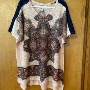 Vocal Pink and Gray Knit Top